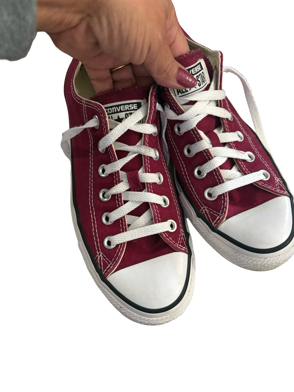 Converse Men's Low Top Oxfords - Burgundy with White
